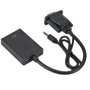 VGA To HDMI Adapter 1080P VGGA Converter With 3.5 mm Audio For Projector Monitor Laptop HDTV ABS Texture 1920x1080p 27X3.7X1.2cm
VGA To HDMI Adapter 1080P VGGA Converter With 3.5 mm Audio For Projector Monitor Laptop HDTV ABS Texture 1920x1080p 27X3.7X1.2cm