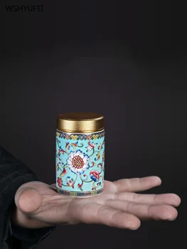 Chinese style traditional ceramic mini sealed cans portable travel home storage tea candy biscuits coffee bean storage tea tank
Chinese style traditional ceramic mini sealed cans portable travel home storage tea candy biscuits coffee bean storage tea tank