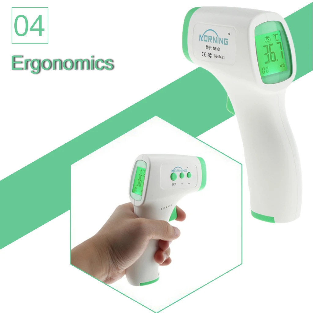 Non-contact Infrared Baby Thermometer Digital Forehead Body Thermometer 32-42 ℃ Non-contact Infrared Baby Thermometer Digital Forehead Body Thermometer 32-42 ℃