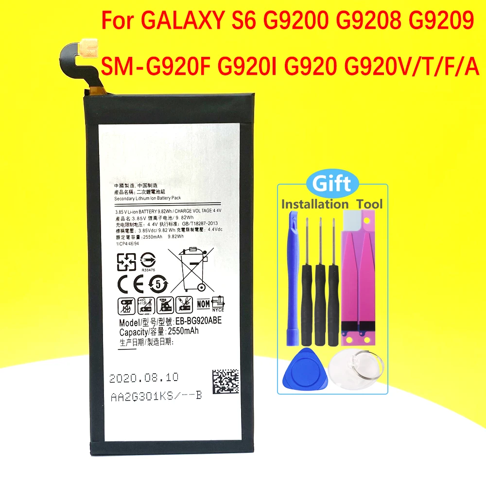 New EB-BG920ABE EB-BG920ABA Battery For SAMSUNG GALAXY S6 G9200 G9208 G9209 SM-G920F G920I G920 G920V/T/F/A 
New EB-BG920ABE EB-BG920ABA Battery For SAMSUNG GALAXY S6 G9200 G9208 G9209 SM-G920F G920I G920 G920V/T/F/A