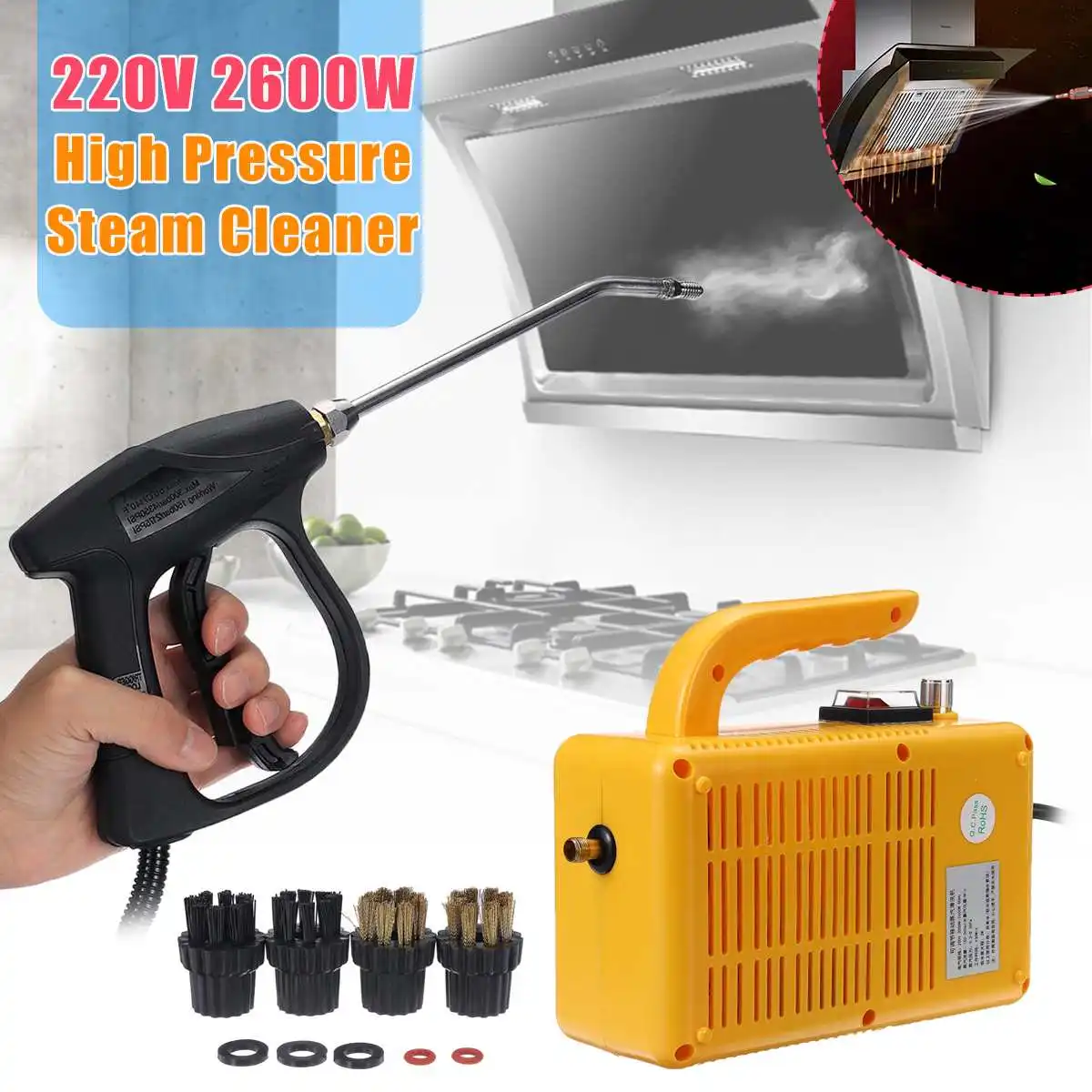 Фото Steam Cleaner 220V 2600W High Pressure Portable Electric Cleaning Machine Household Pumping Sterilization | Бытовая техника