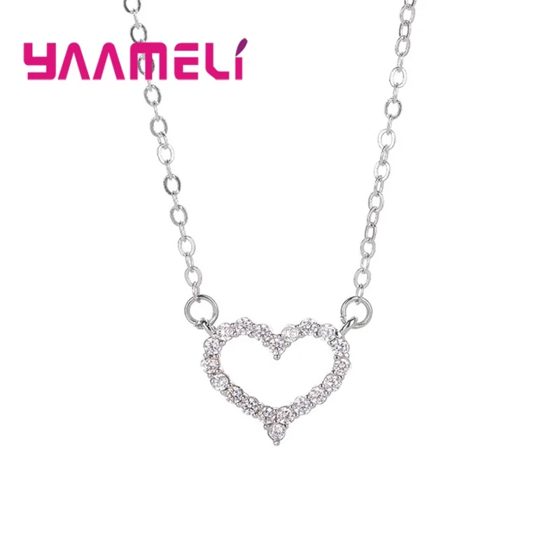 Fashion Heart Necklaces Women 925 Sterling Silver Elegance Jewelry White Crystal Pendant Rolo Chain Rhinestone Choker Collar
Fashion Heart Necklaces Women 925 Sterling Silver Elegance Jewelry White Crystal Pendant Rolo Chain Rhinestone Choker Collar