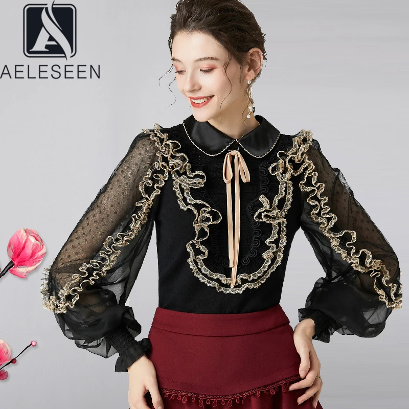 AELESEEN Runway Designer Fashion Blouse 2020 Spring Autumn Women's Party Top Ruffles Lace Patchwork Black White Kitted Blouse
AELESEEN Runway Designer Fashion Blouse 2020 Spring Autumn Women's Party Top Ruffles Lace Patchwork Black White Kitted Blouse
