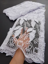 African White Lace Fabric 2021 High Quality Embroidery Tulle Lace French Net Lace Fabric 2.5 Yards Wedding Dresses Sewing TY118 
African White Lace Fabric 2021 High Quality Embroidery Tulle Lace French Net Lace Fabric 2.5 Yards Wedding Dresses Sewing TY118