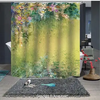 Printed Waterproof Durable Fabric Shower Curtain Set Spring Foliage with Leaves Hand Drawn Aesthetic Inspiring Picture for
Printed Waterproof Durable Fabric Shower Curtain Set Spring Foliage with Leaves Hand Drawn Aesthetic Inspiring Picture for
