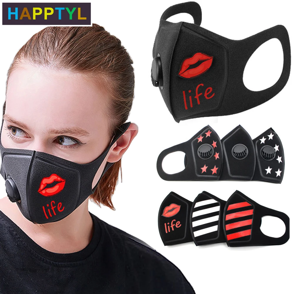 

HAPPTYL 1Pcs Respiratory Dust Mask Upgraded Version Men & Women Anti-fog Haze Dust Pm2.5 Pollen 3D Cropped Breathable Mouth Mask