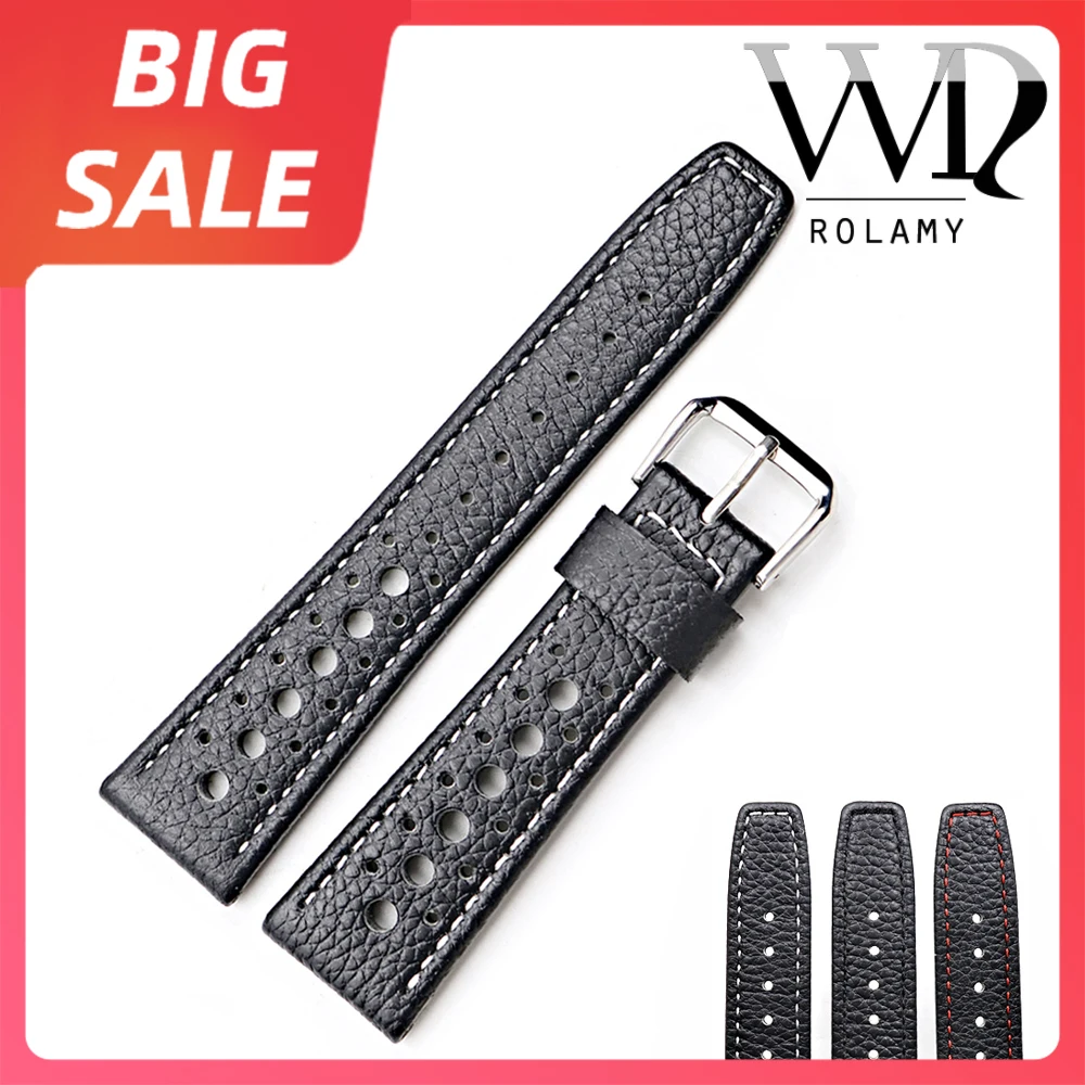 Rolamy 20 22mm Wholesale New Black Real Leather Replacement Wrist Watch Band Strap Belt With Silver Black Clasp For Tag Heuer
Rolamy 20 22mm Wholesale New Black Real Leather Replacement Wrist Watch Band Strap Belt With Silver Black Clasp For Tag Heuer