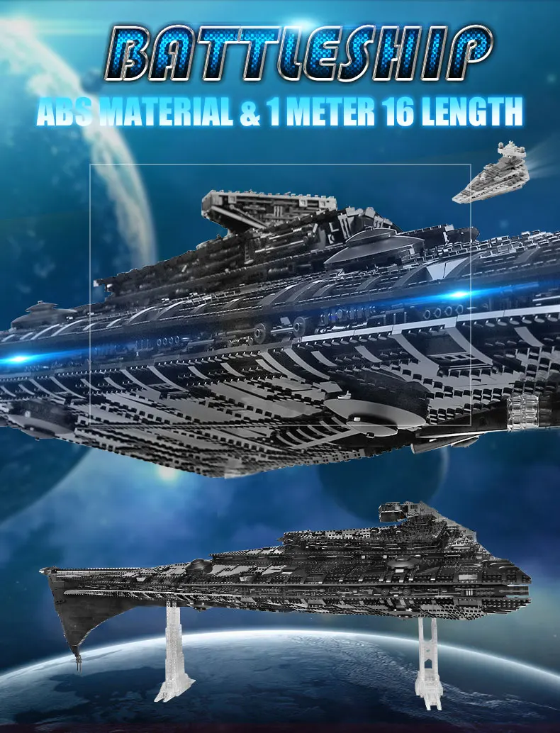 Mould King 21004 Super Star Destroyer Model Eclipse-Class Imperial Star Destroyer Building Block Toy Collection Gift Mould King 21004 Super Star Destroyer Model Eclipse-Class Imperial Star Destroyer Building Block Toy Collection Gift