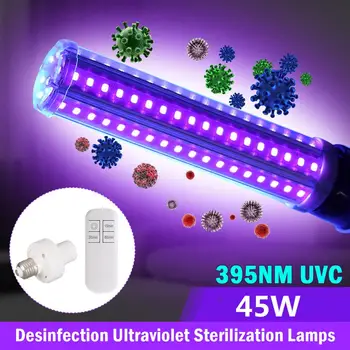 E27 45W 395NM UVC Disinfection UV Lamp 114 LED Ultraviolet Cleaner Light Bulb with 110V/220V Remote Control
E27 45W 395NM UVC Disinfection UV Lamp 114 LED Ultraviolet Cleaner Light Bulb with 110V/220V Remote Control