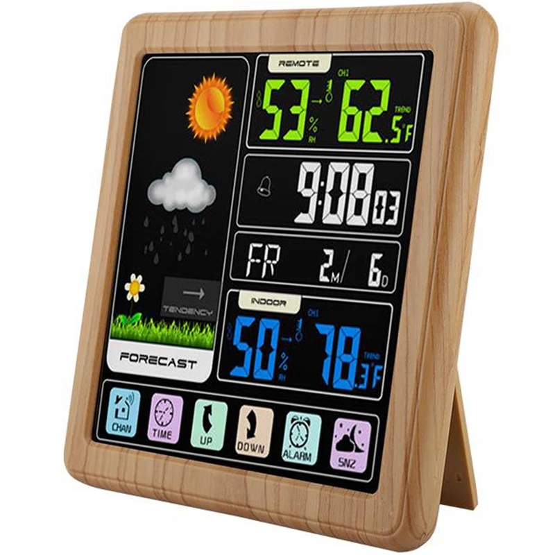 Wireless Weather Station Color Forecast Digital Indoor Outdoor Thermometer With Remote Sensor Humidity Monitor Barom | Дом и сад