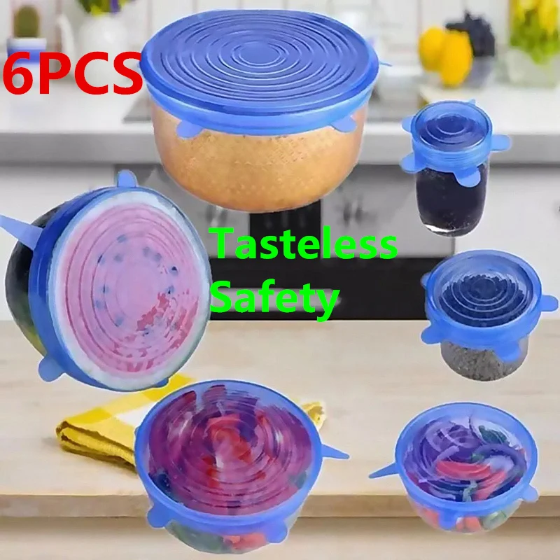6 Pcs Reusable Food Packaging Cover Silicon Food Fresh-Keeping Sealing Cap Sealing Vacuum Stretch Cap Packaging Organization
6 Pcs Reusable Food Packaging Cover Silicon Food Fresh-Keeping Sealing Cap Sealing Vacuum Stretch Cap Packaging Organization