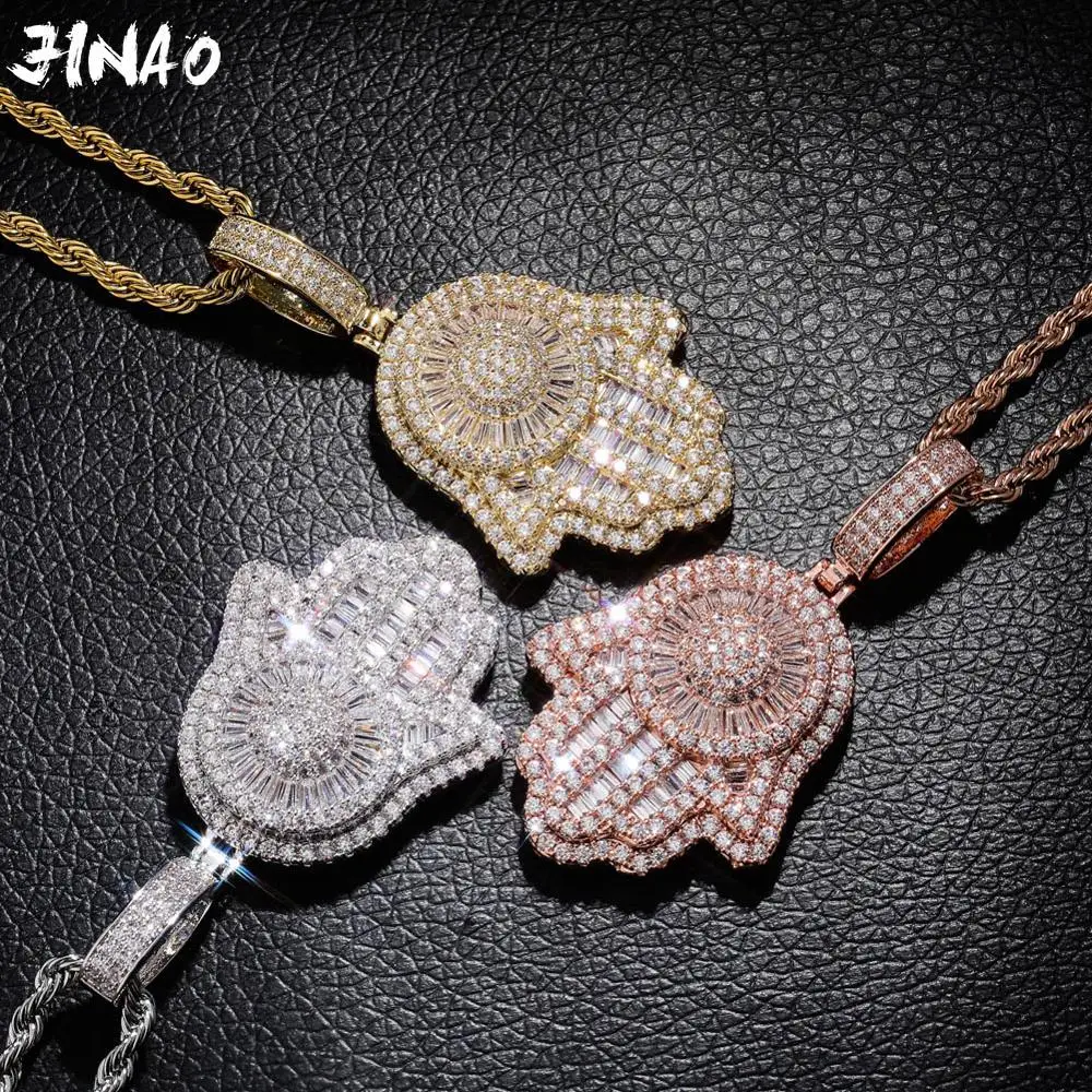 JINAO NEW Ice Palm Necklace & Pendant With 4mmTennis Chain Prong Setting AAA Cubic Zircon men and women Hip hop Jewelry
JINAO NEW Ice Palm Necklace & Pendant With 4mmTennis Chain Prong Setting AAA Cubic Zircon men and women Hip hop Jewelry