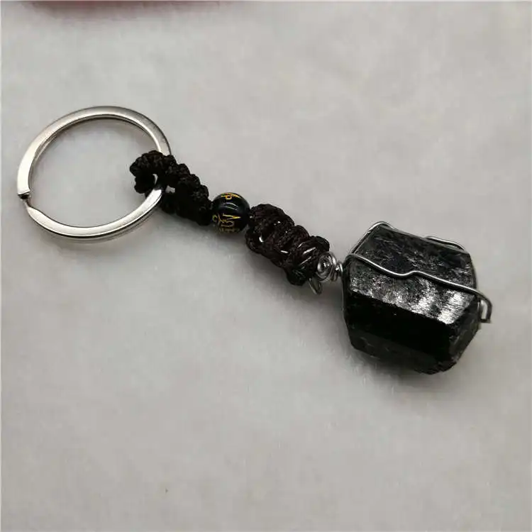 Men New Classic Handmade Natural Tourmaline Stone keychain Crystal black Quartz Crystal keychain Men Jewellery
Men New Classic Handmade Natural Tourmaline Stone keychain Crystal black Quartz Crystal keychain Men Jewellery