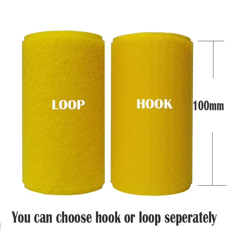 

10CM Width Yellow no adhesive hook loop fastener tape sewing accessories tape sticker strap couture strip clothing