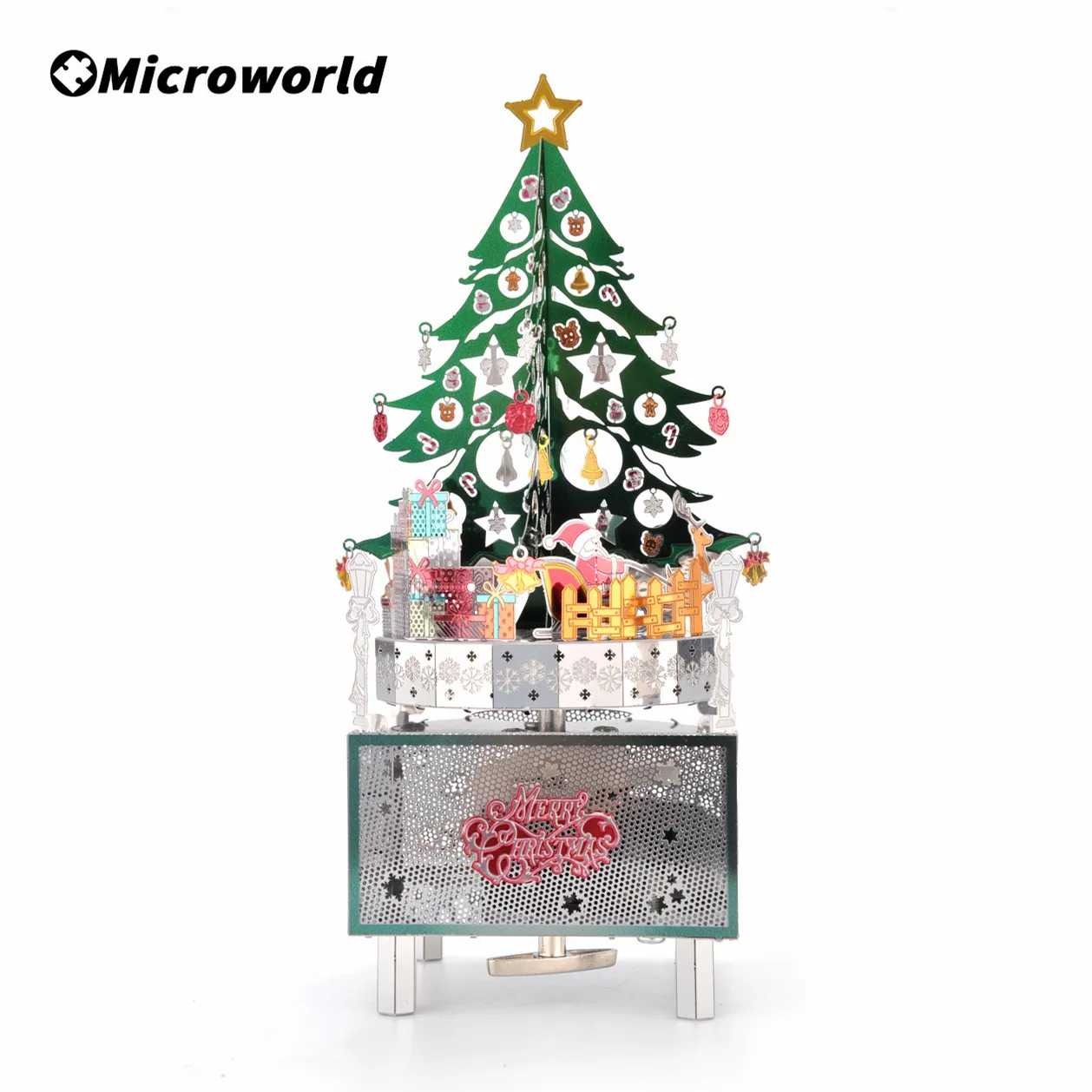 Microworld 3D Metal Puzzle Christmas Tree Theme Rotating Music Box Model Kits DIY Christmas Toys Jigsaw Gifts For Girls Adult
Microworld 3D Metal Puzzle Christmas Tree Theme Rotating Music Box Model Kits DIY Christmas Toys Jigsaw Gifts For Girls Adult