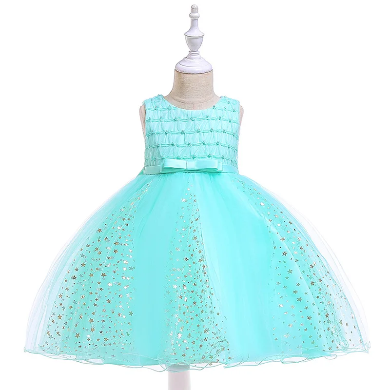 2020 Toddler Girls Mess Ball Gown Dresses Elegant Polka Star Tulle Dress Children Princess Party Wedding Dress 3 5 6 8 9 10 year (2)