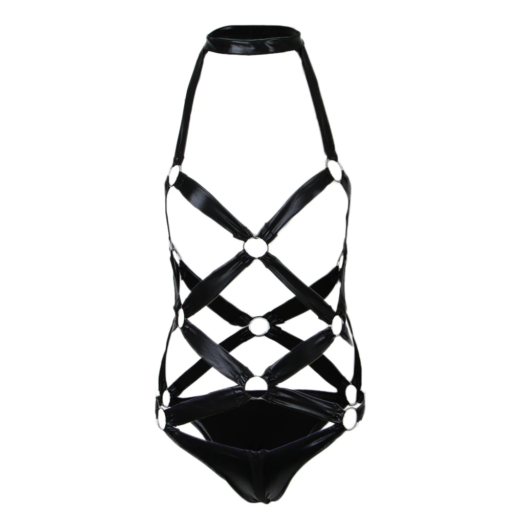 Women Pu Sexy bodysuit Goth Lingerie Leather Harness Cupless Cage Bra Strappy For Party Night Club Costume Open Bra Clothes Women Pu Sexy bodysuit Goth Lingerie Leather Harness Cupless Cage Bra Strappy For Party Night Club Costume Open Bra Clothes