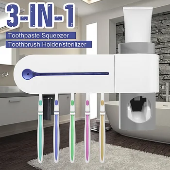 3 IN 1 UV Ultraviolet Toothbrush Sterilizer Ultraviolet Toothbrush Holder Automatic Toothpaste Dispenser Squeezer Bathroom
3 IN 1 UV Ultraviolet Toothbrush Sterilizer Ultraviolet Toothbrush Holder Automatic Toothpaste Dispenser Squeezer Bathroom