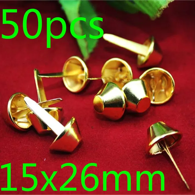 50PCS 15x26mm Golden Metal Brads Scrapbooking Craft Embellishment Card Making Decorative DIY Rivets Fastener Brads Pin Nails
50PCS 15x26mm Golden Metal Brads Scrapbooking Craft Embellishment Card Making Decorative DIY Rivets Fastener Brads Pin Nails