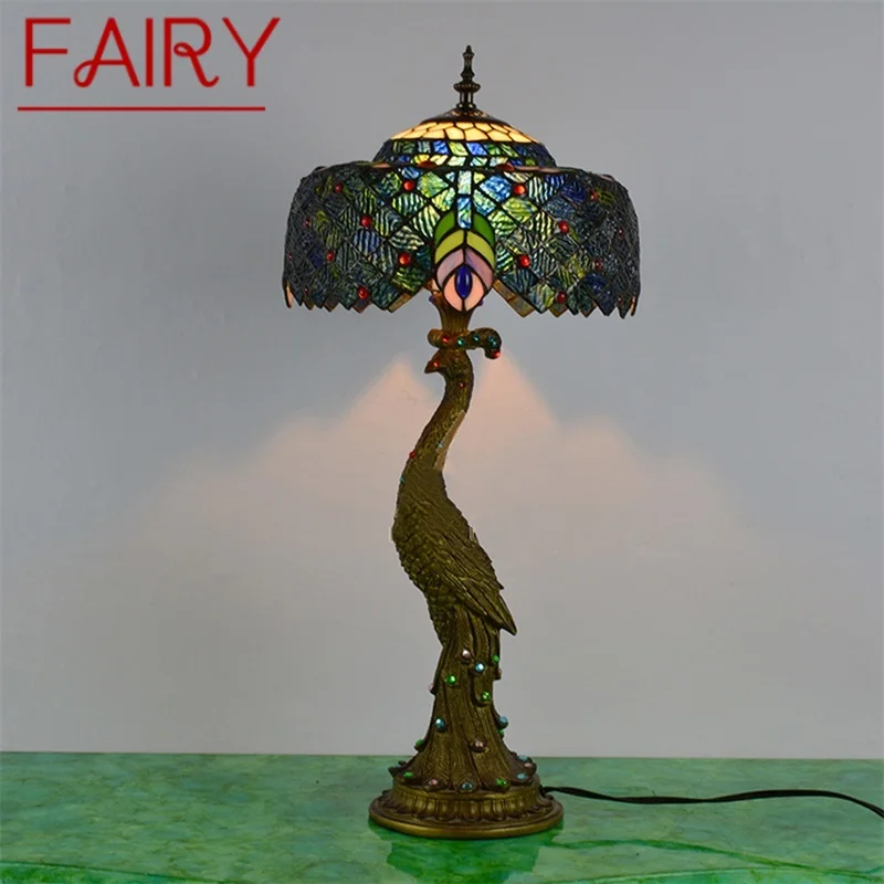 FAIRY Tiffany Table Lamp Peacock Contemporary Retro Creative Decoration LED Light For Home
FAIRY Tiffany Table Lamp Peacock Contemporary Retro Creative Decoration LED Light For Home