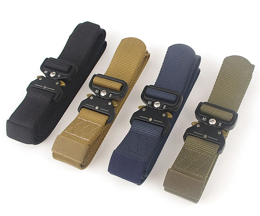 

Belts For Men Tactical Belt Nylon Military Army Belt Metal Buckle Webbing Web Outdoor Training Hunting Mens Belts 125cm