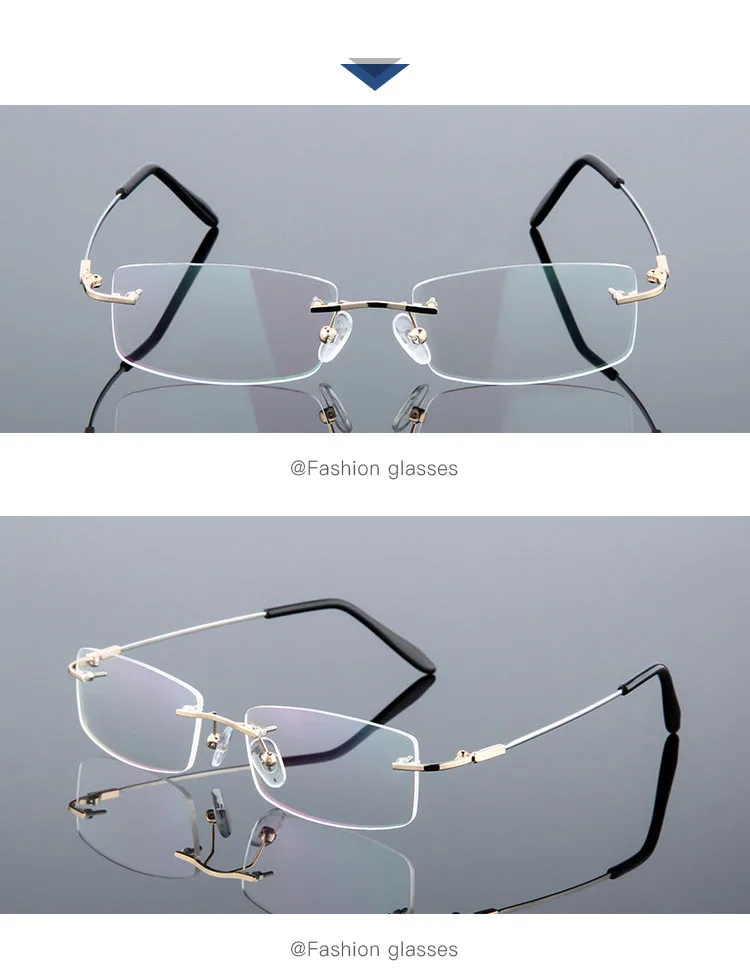 Anty niebieskie światło Stop tytanu bezramowe kwadratowe okulary dla krótkowzroczności kobiety mężczyźni okulary korekcyjne bez oprawek 0 -0,5 -0,75 do -6,0 15 Hf8d59d8871e2492c9e4e2b565b31eea5A
