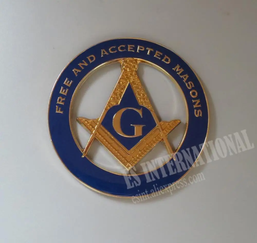 Masonic Car emblem “ FREE AND ACCEPTED MASONS” Badge Mason Freemason MCE46 Size 3''