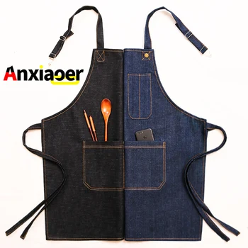 Denim apron barista tea shop hairdressing kitchen men and women painting Korean fashion workwear custom logo
Denim apron barista tea shop hairdressing kitchen men and women painting Korean fashion workwear custom logo