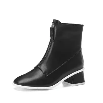 Top Quality zippers Genuine Leather Women Ankle Boots 2020 Spring Autumn New square Toe Basic Chelsea Boots size 41 42 43
Top Quality zippers Genuine Leather Women Ankle Boots 2020 Spring Autumn New square Toe Basic Chelsea Boots size 41 42 43