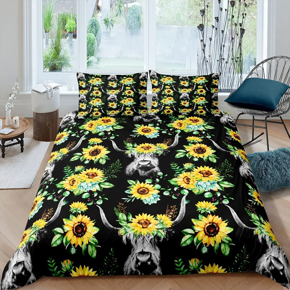 Highland Cow Bedding Set Sunflower Bull Cattle Comforter Cover for Girls Teens Animal Duvet Cover Farmhouse Bed Cover Decor
Highland Cow Bedding Set Sunflower Bull Cattle Comforter Cover for Girls Teens Animal Duvet Cover Farmhouse Bed Cover Decor