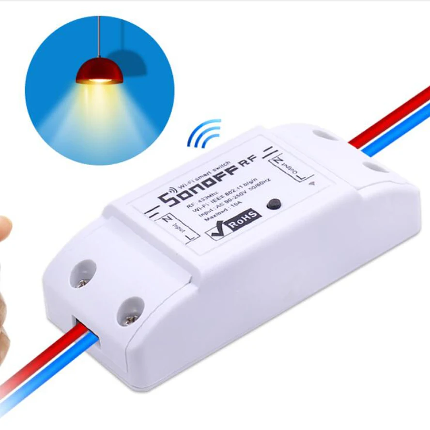 

Itead Sonoff RF WiFi Smart Switch 433Mhz Remote Controller Wireless Home Automation Module 10A220V Fully compatible re-equip DIY