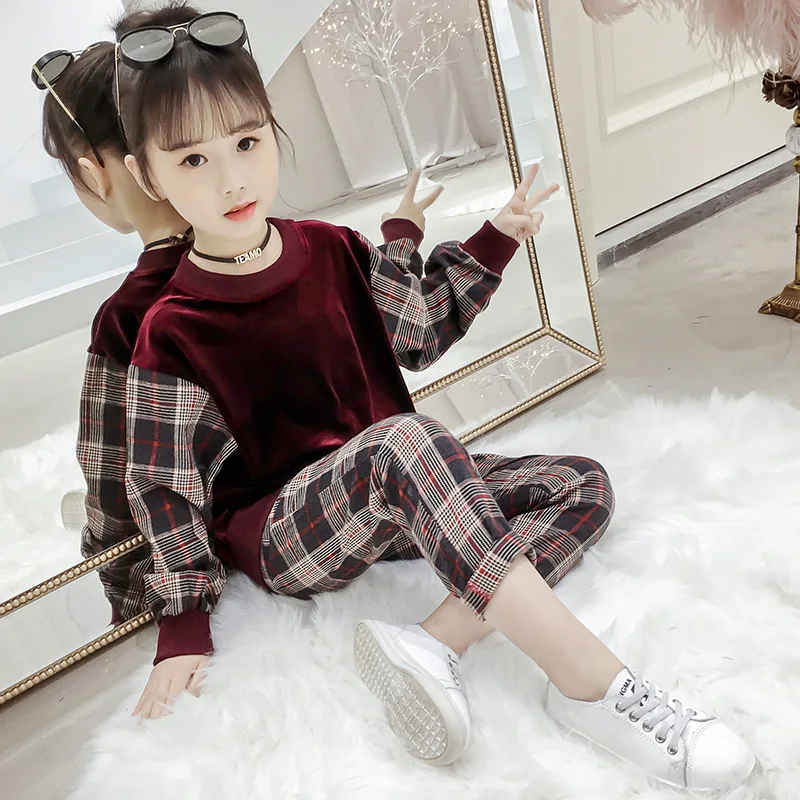 2Pcs Children Girls clothing sets spring autumn teenage girl sport suit plaid suit school kids tracksuit for girls clothes 4-15y
2Pcs Children Girls clothing sets spring autumn teenage girl sport suit plaid suit school kids tracksuit for girls clothes 4-15y