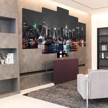New York Canvas Oil Paintings Night Scene Office Craft Wall Decor Beautiful 5pcs Home Ornament Art Bar
New York Canvas Oil Paintings Night Scene Office Craft Wall Decor Beautiful 5pcs Home Ornament Art Bar