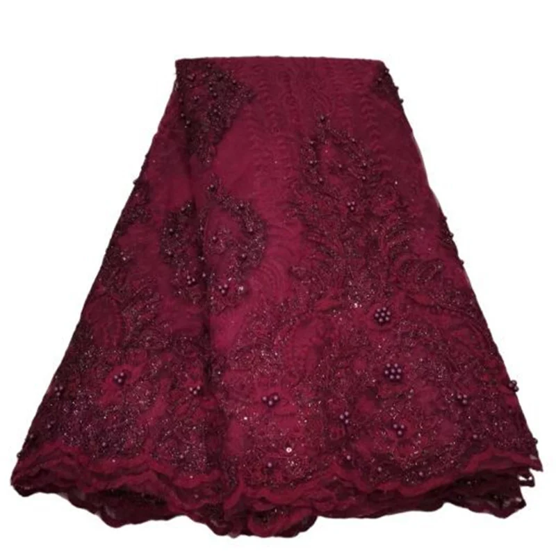 Wine red French Sequins Tulle Lace Fabric Embroidery Nigerian Mesh Beads Lace Fabrics 5 Yards African Lace Fabric For Wedding
Wine red French Sequins Tulle Lace Fabric Embroidery Nigerian Mesh Beads Lace Fabrics 5 Yards African Lace Fabric For Wedding