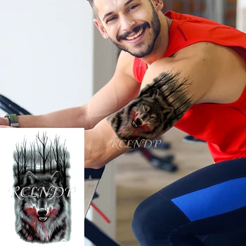 Waterproof Temporary Tattoo Sticker Bleeding Wolf Forest Dead Tree Big Size Fake Tatto Flash Tatoo Arm Leg Art for Women Men
Waterproof Temporary Tattoo Sticker Bleeding Wolf Forest Dead Tree Big Size Fake Tatto Flash Tatoo Arm Leg Art for Women Men