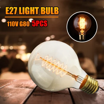 5PCS 80mm x 118mm Incandescent Bulb E27 G80 60W Globe Retro Edison Light Bulb 110V Warm White Lighting Color
5PCS 80mm x 118mm Incandescent Bulb E27 G80 60W Globe Retro Edison Light Bulb 110V Warm White Lighting Color