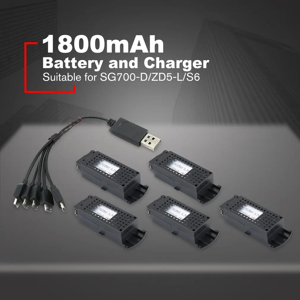 5Pcs 3.7V 1800mAh XS809/S25/Q39 Battery with 3-in-1 Charger Rechagerable Battery Spare Parts for Folding 4-axis Drone
5Pcs 3.7V 1800mAh XS809/S25/Q39 Battery with 3-in-1 Charger Rechagerable Battery Spare Parts for Folding 4-axis Drone
