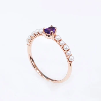 Simple Pearls Half Eternity Ring Natural Purple Stone Prong Ring Semiprecious Teardrop Ring Rose Gold Band In Solid sv925 Rings
Simple Pearls Half Eternity Ring Natural Purple Stone Prong Ring Semiprecious Teardrop Ring Rose Gold Band In Solid sv925 Rings