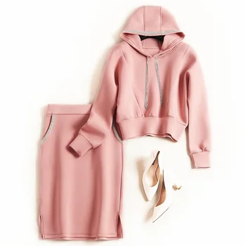 PinkCasual Womens Tracksuit Set Space Wadding Tops with Hooded +pencil Skirts To Mid-Calf Solid fashion 2020 spring
PinkCasual Womens Tracksuit Set Space Wadding Tops with Hooded +pencil Skirts To Mid-Calf Solid fashion 2020 spring