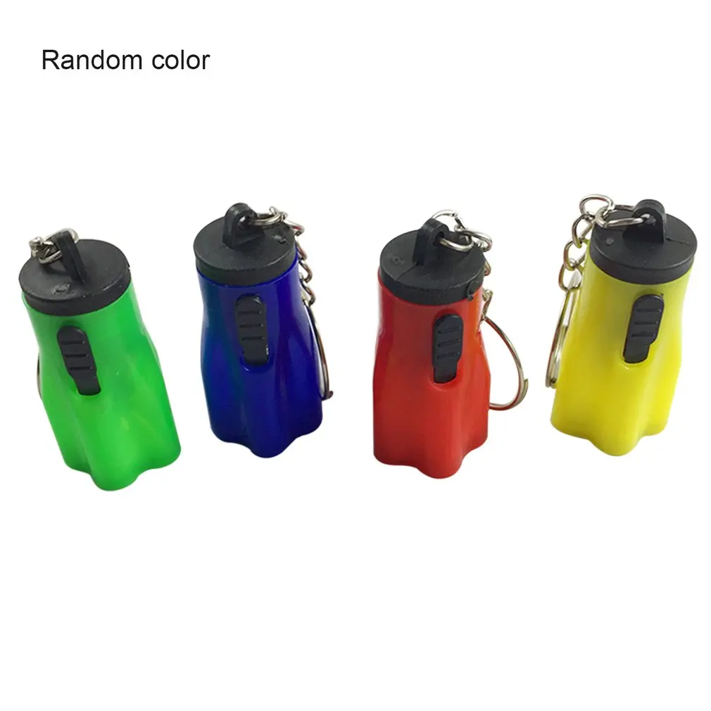 1pcs mini LED Keychain Flashlight Key Chain Hand Torch Keyring Portable Light Lamp Emergency Plastic Button Cell Powered Plum | Лампы и