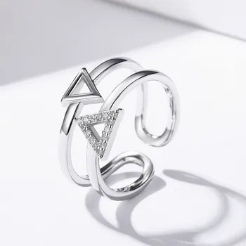 SODROV Hot 925 Sterling Silver Ring Triangle Party Adjusted Ring For Women Silver 925 jewelry R049
SODROV Hot 925 Sterling Silver Ring Triangle Party Adjusted Ring For Women Silver 925 jewelry R049
