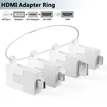 FOINNEX Universal HDMI Adapter Ring. USB C/DP/Mini DP/Mini HDMI to HDMI Converter with Secure Loop-White
FOINNEX Universal HDMI Adapter Ring. USB C/DP/Mini DP/Mini HDMI to HDMI Converter with Secure Loop-White