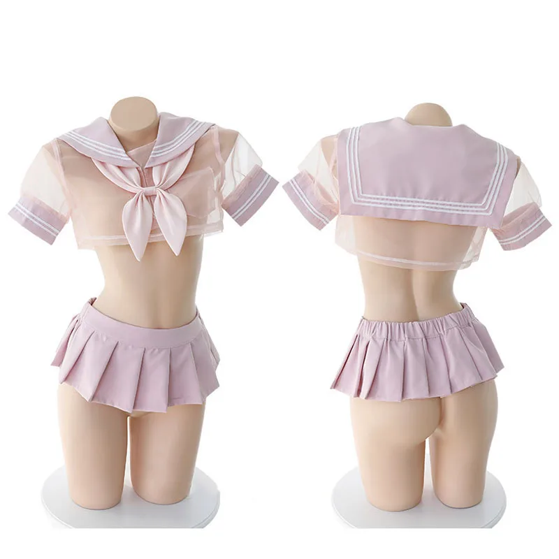 Anime School Girls Cosplay Costume Cute & Sexy Pink Sailor Uniform School Dress Mini Skirt Mesh Perspective Lingerie Set
Anime School Girls Cosplay Costume Cute & Sexy Pink Sailor Uniform School Dress Mini Skirt Mesh Perspective Lingerie Set