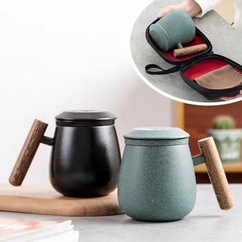Ceramic Mug Custom Filtered Tea Cup Wooden Handle Tea Cup with Lid Tea Water Separate Tea Cup
Ceramic Mug Custom Filtered Tea Cup Wooden Handle Tea Cup with Lid Tea Water Separate Tea Cup