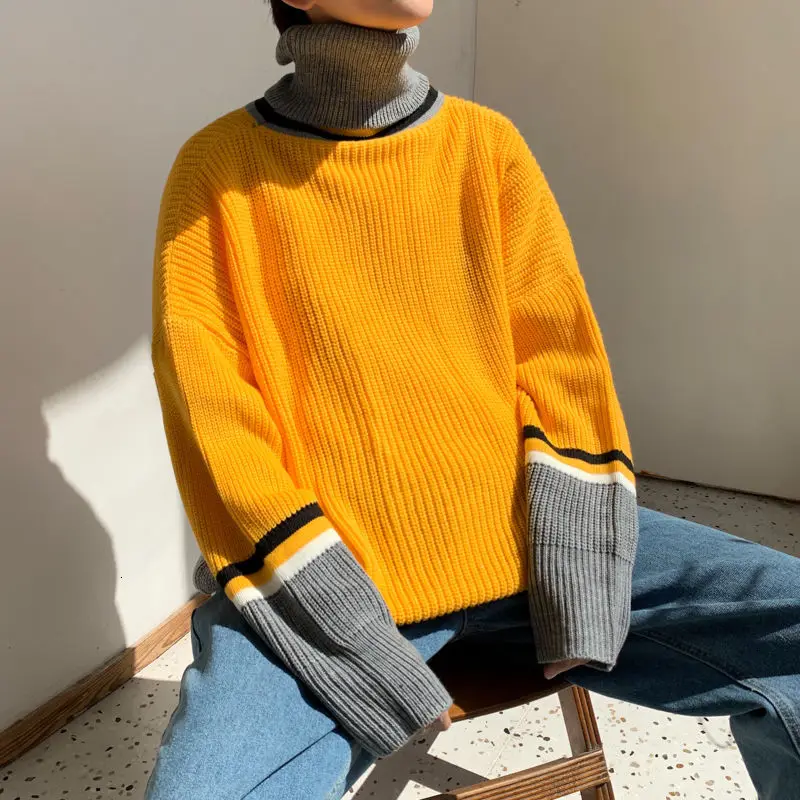 Winter Turtleneck Sweater Men's Warmth Fashion Hit Color Casual Knitted Pullover Men Wild Korean Knitting Sweaters Mens Clothes 
Winter Turtleneck Sweater Men's Warmth Fashion Hit Color Casual Knitted Pullover Men Wild Korean Knitting Sweaters Mens Clothes