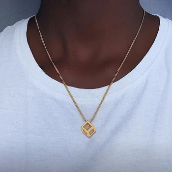 ASSORTED COLORS GEOMETRIC CUBE PENDANT MEN JEWELRY STAINLESS STEEL NECKLACE
ASSORTED COLORS GEOMETRIC CUBE PENDANT MEN JEWELRY STAINLESS STEEL NECKLACE