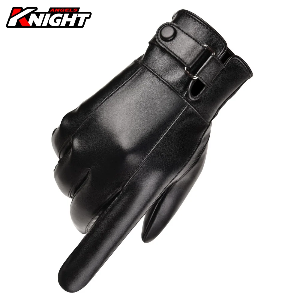Водонепроницаемые мотоциклетные перчатки, кожаные бархатные велосипедные перчатки, ветрозащитные сохраняющие тепло мотоциклетные перчатки с сенсорным экраном