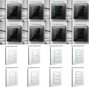 EU/UK Standard Smart Wireless Switch 1/2/3/4 Open 1/2Control Light Switch Touch Push Panel With LED Indicator Smart Light Switch
EU/UK Standard Smart Wireless Switch 1/2/3/4 Open 1/2Control Light Switch Touch Push Panel With LED Indicator Smart Light Switch