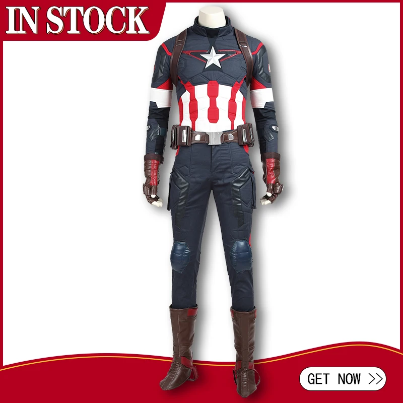 In Stock The Avengers Age of Ultron Costume Captain America Steve Rogers Cosplay Uniform Adult Men Superhero Halloween Outfit
In Stock The Avengers Age of Ultron Costume Captain America Steve Rogers Cosplay Uniform Adult Men Superhero Halloween Outfit