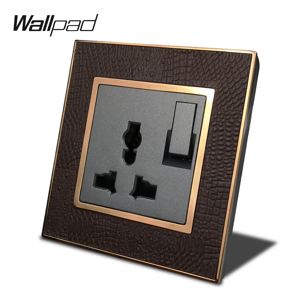 Universal Multi Socket Wallpad L1 Gold Metal Frame Leather Panel EU UK US Function Wall Electric Power outlet
Universal Multi Socket Wallpad L1 Gold Metal Frame Leather Panel EU UK US Function Wall Electric Power outlet